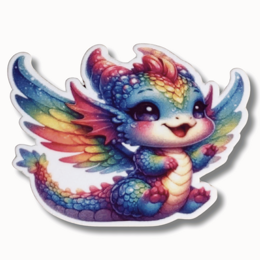 Rainbow Baby Dragon Magnetic Needle Minder for Cross Stitch and Embroidery, Cute Fantasy Dragon Needle Holder Accessory