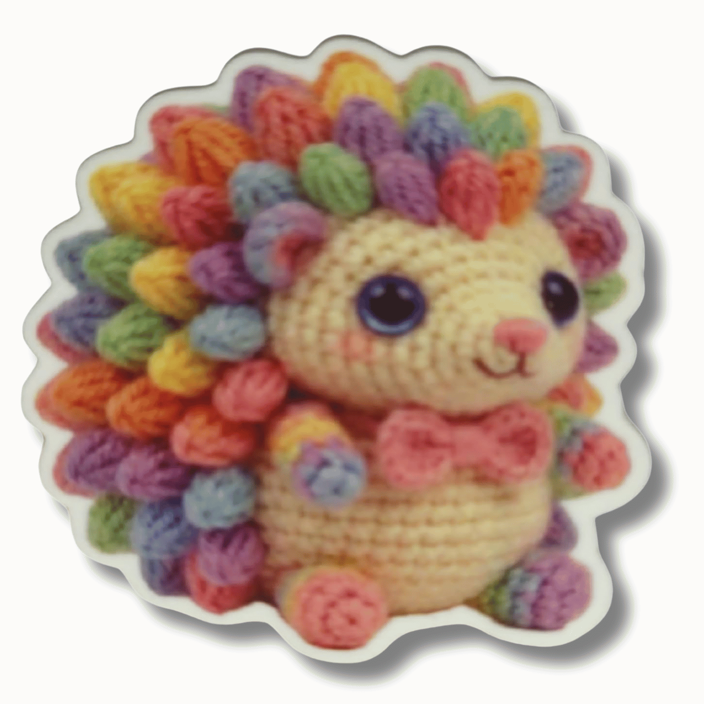 rainbow crochet hedgehog magnetic needle minder cute animal cross stitch embroidery needle minder magnet