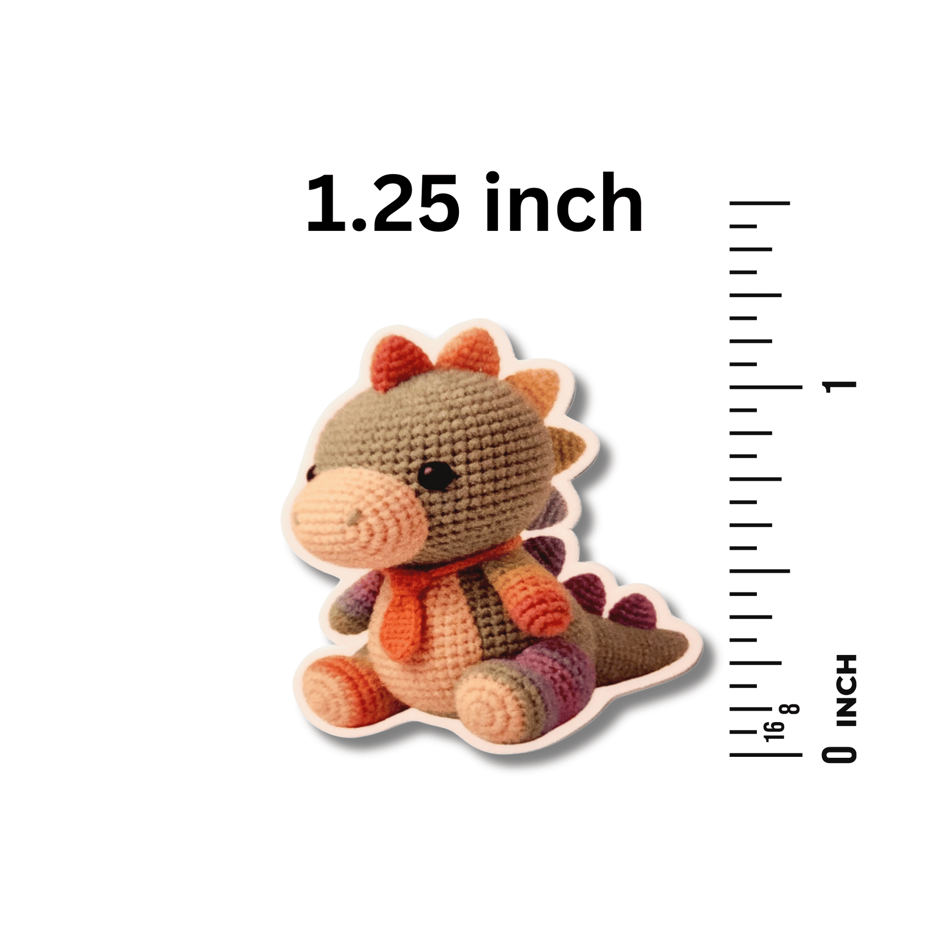 Rainbow Dino Magnetic Needle Minder, Cute Amigurumi Style Needle Holder for Cross Stitch and Embroidery