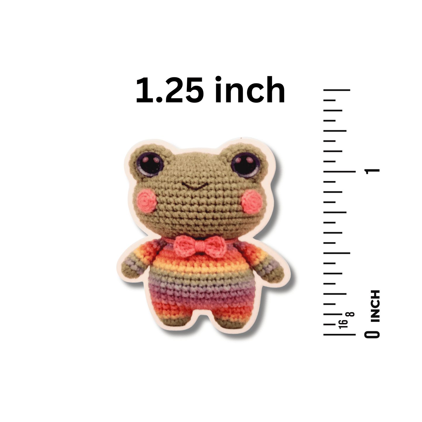 Crochet Rainbow Frog Needle Minder, Magnetic Needle Holder for Cross Stitch, Embroidery, and Hand Sewing