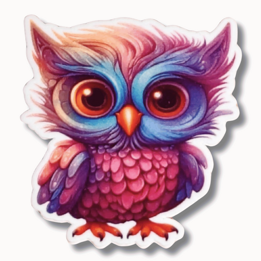 rainbow owl magnetic needle minder for cross stitch embroidery