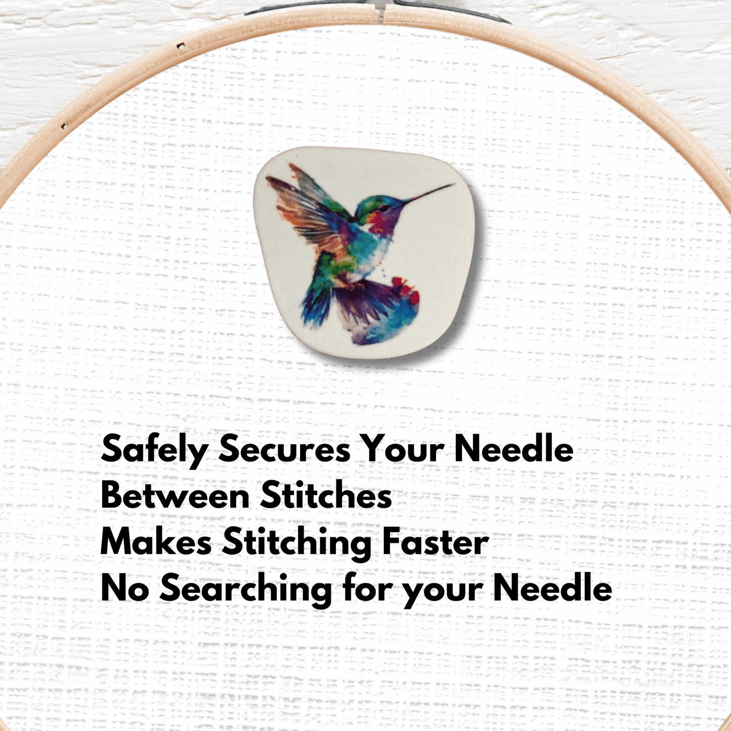 Rainbow Watercolor Hummingbird Magnetic Needle Minder magnetic needle minder for cross stitch and embroidery