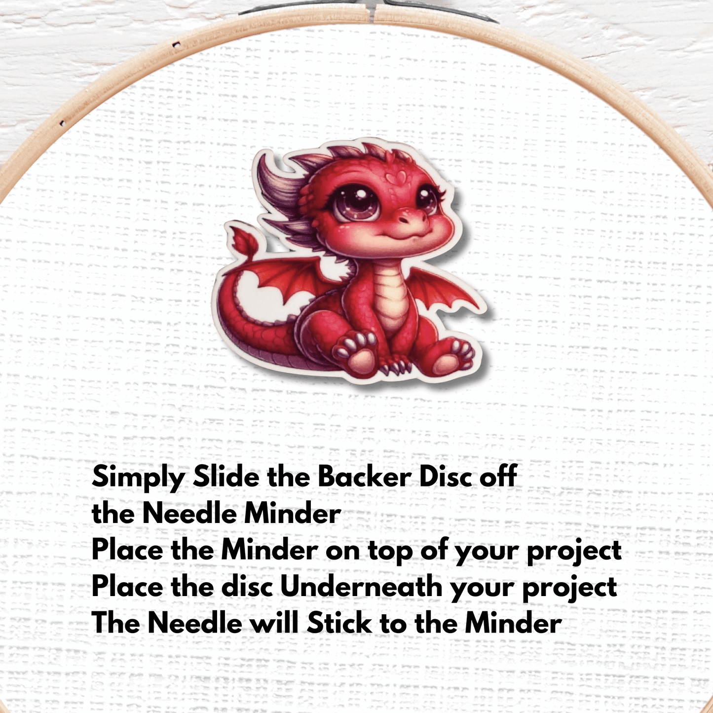 cute red dragon magnetic needle holder cross stitch accessory