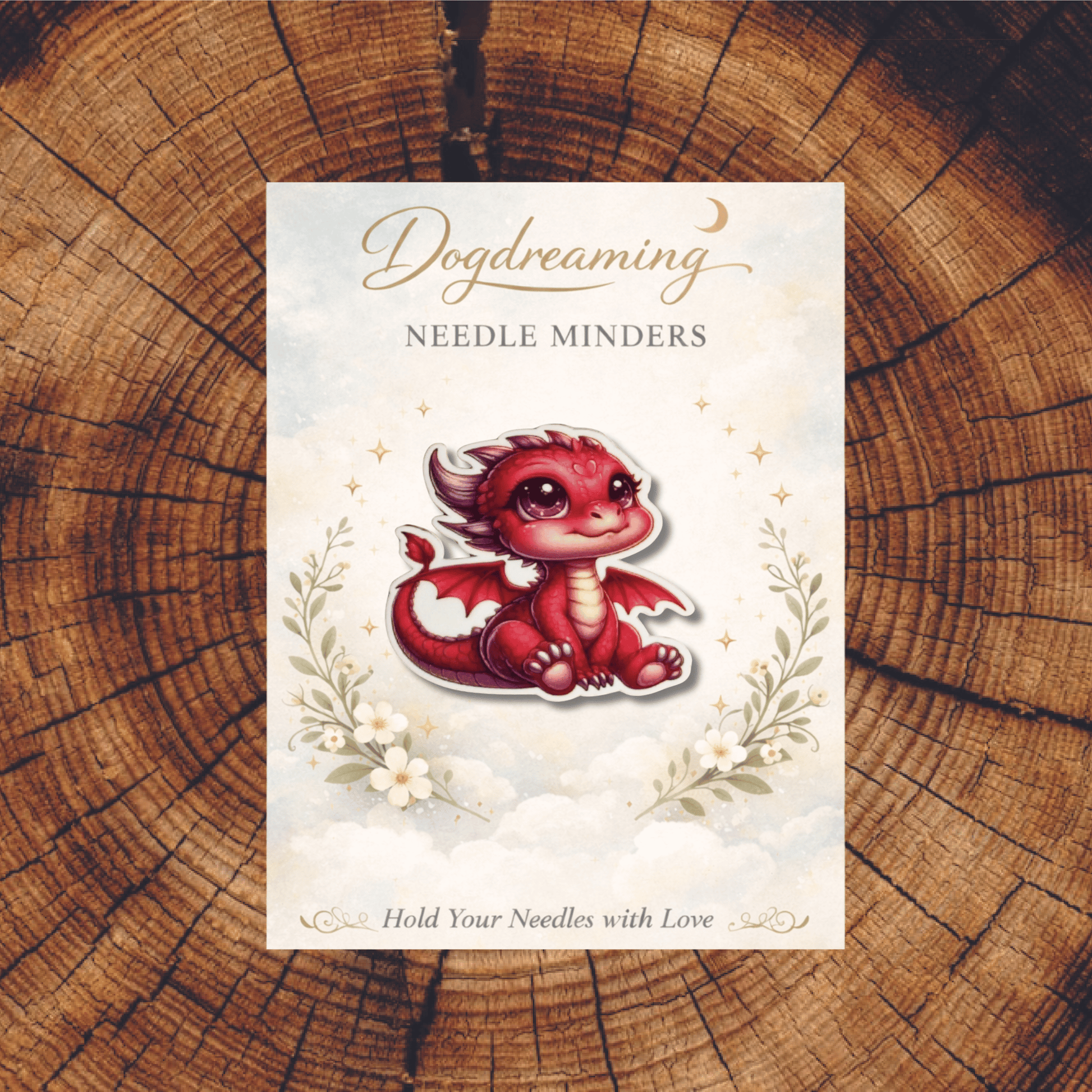 red dragon needle minder cute fantasy stitching accessory