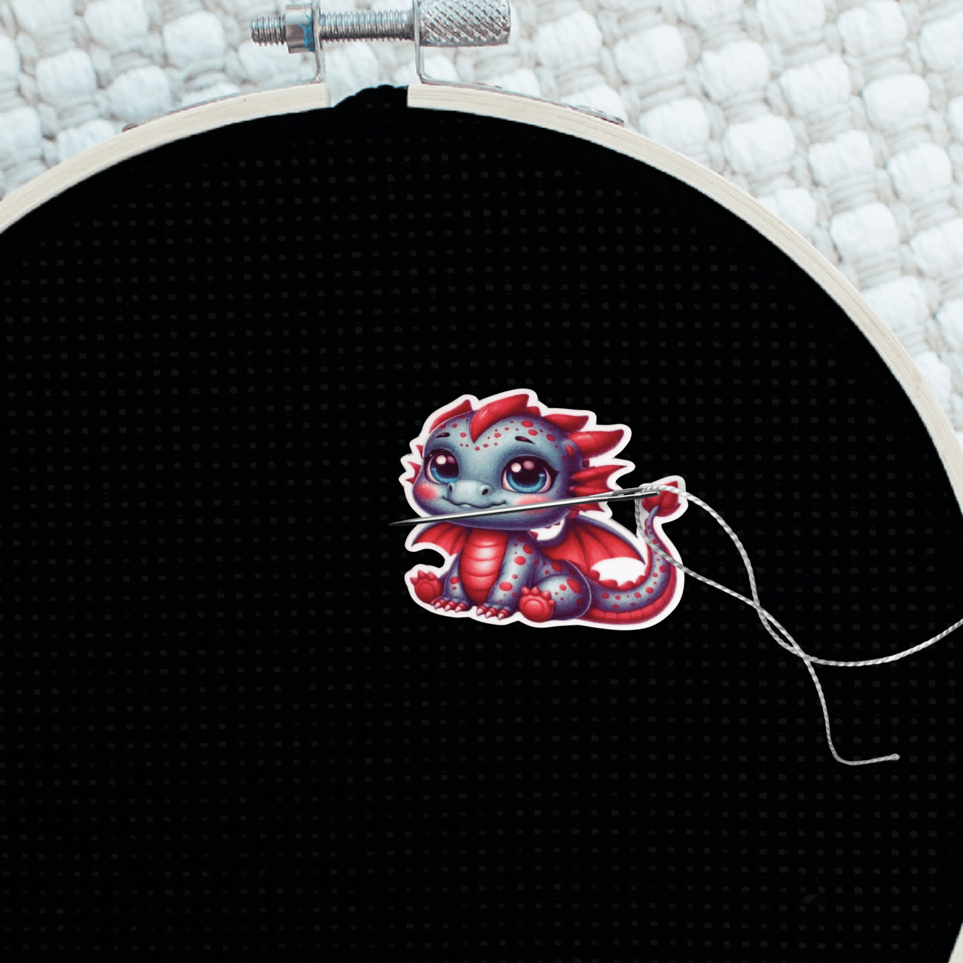 colorful baby dragon magnetic needle minder embroidery accessory