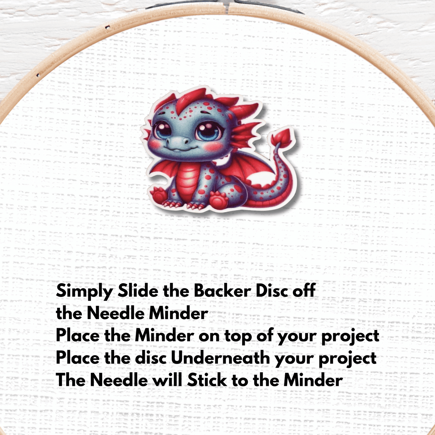 fantasy baby dragon magnetic needle holder cross stitch accessory