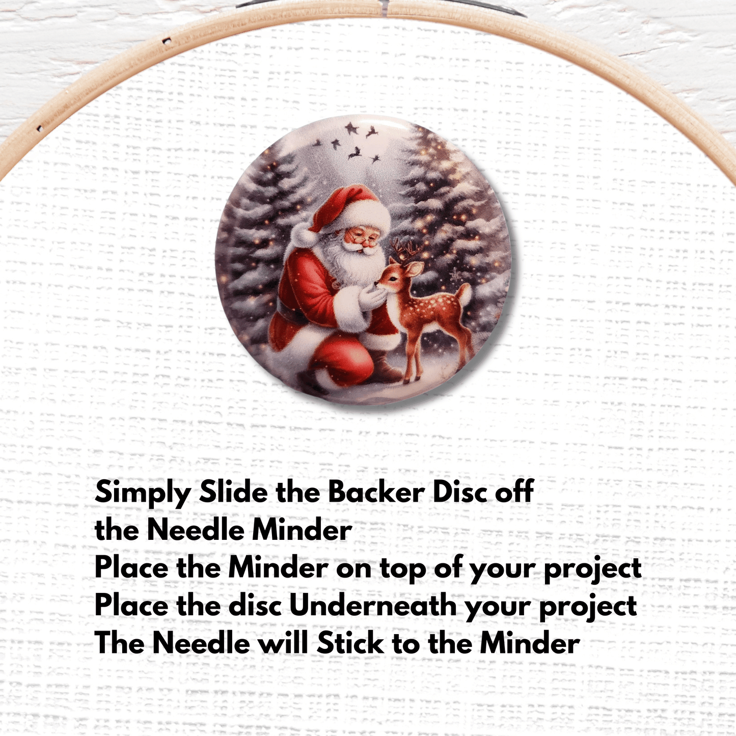 magnetic santa deer needle minder embroidery tool