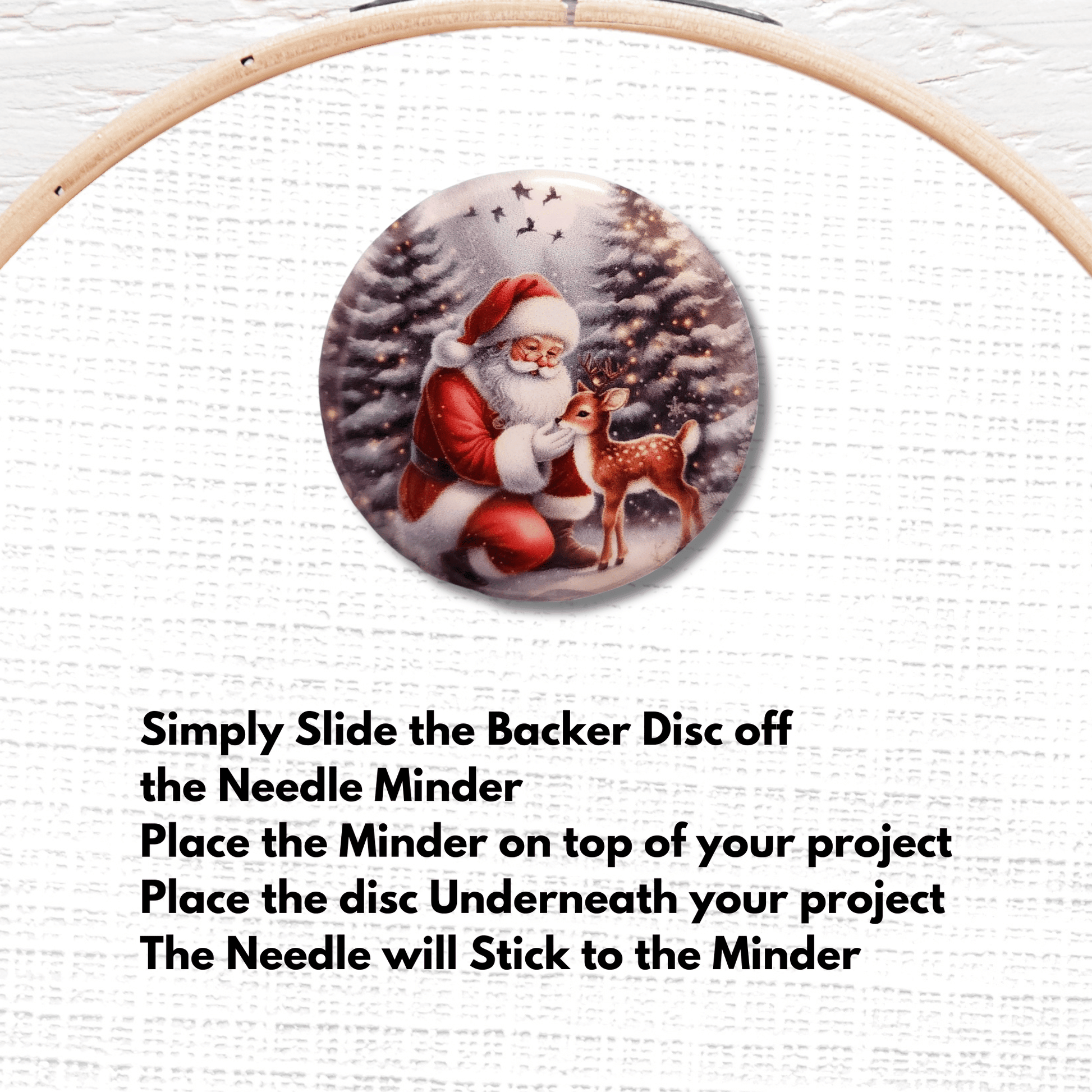 magnetic santa deer needle minder embroidery tool