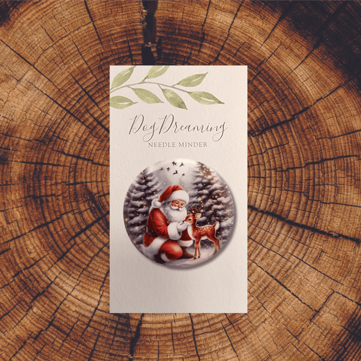 holiday magnetic santa needle minder embroidery accessory