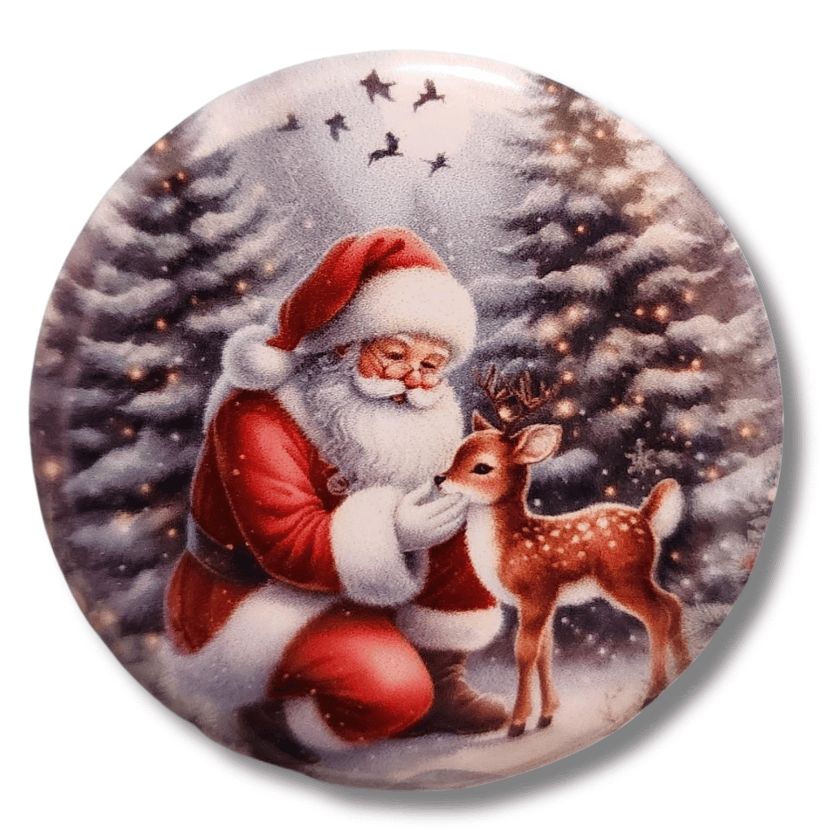 santa and baby deer magnetic needle minder for cross stitch embroidery