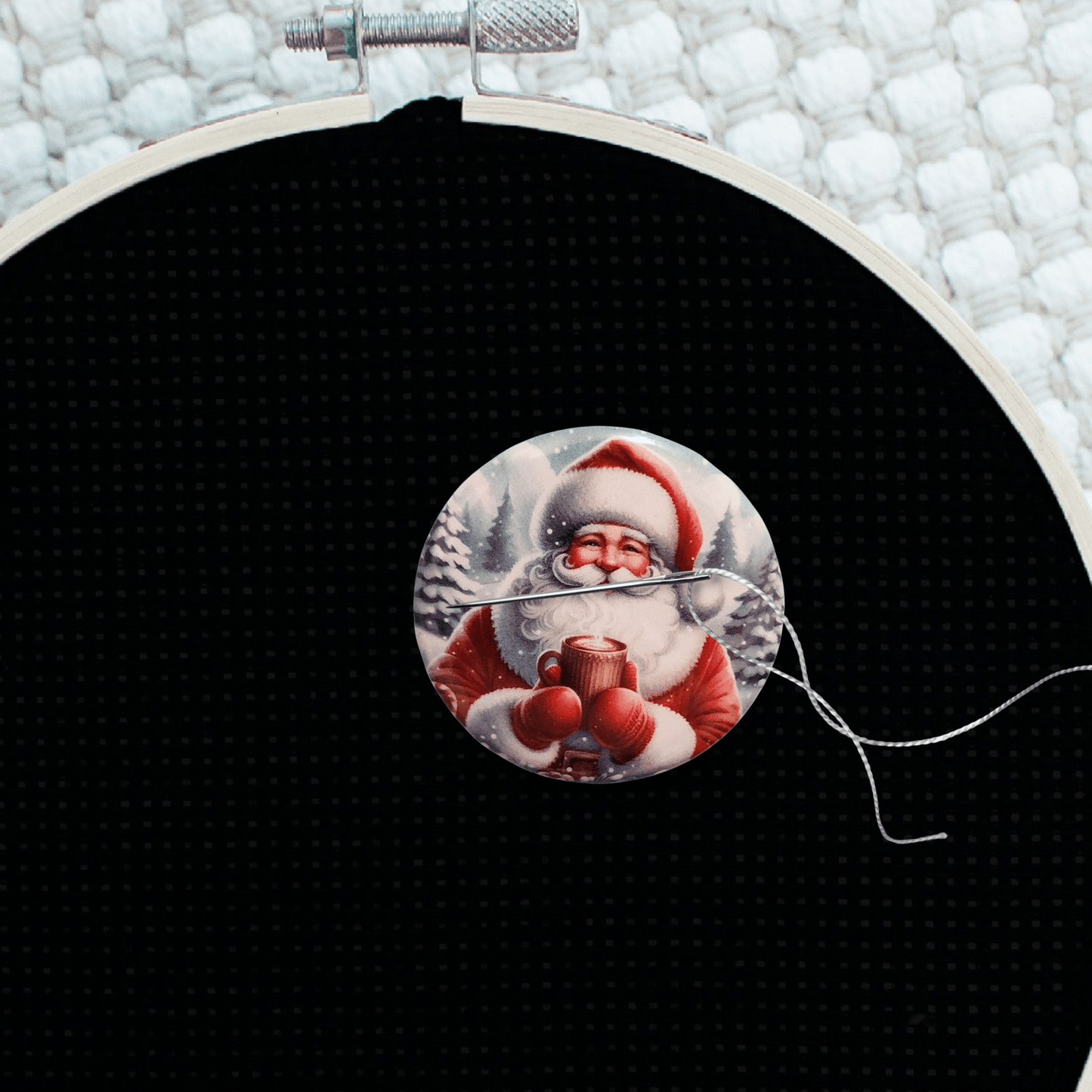 embroidery needle minder magnetic santa cocoa holder