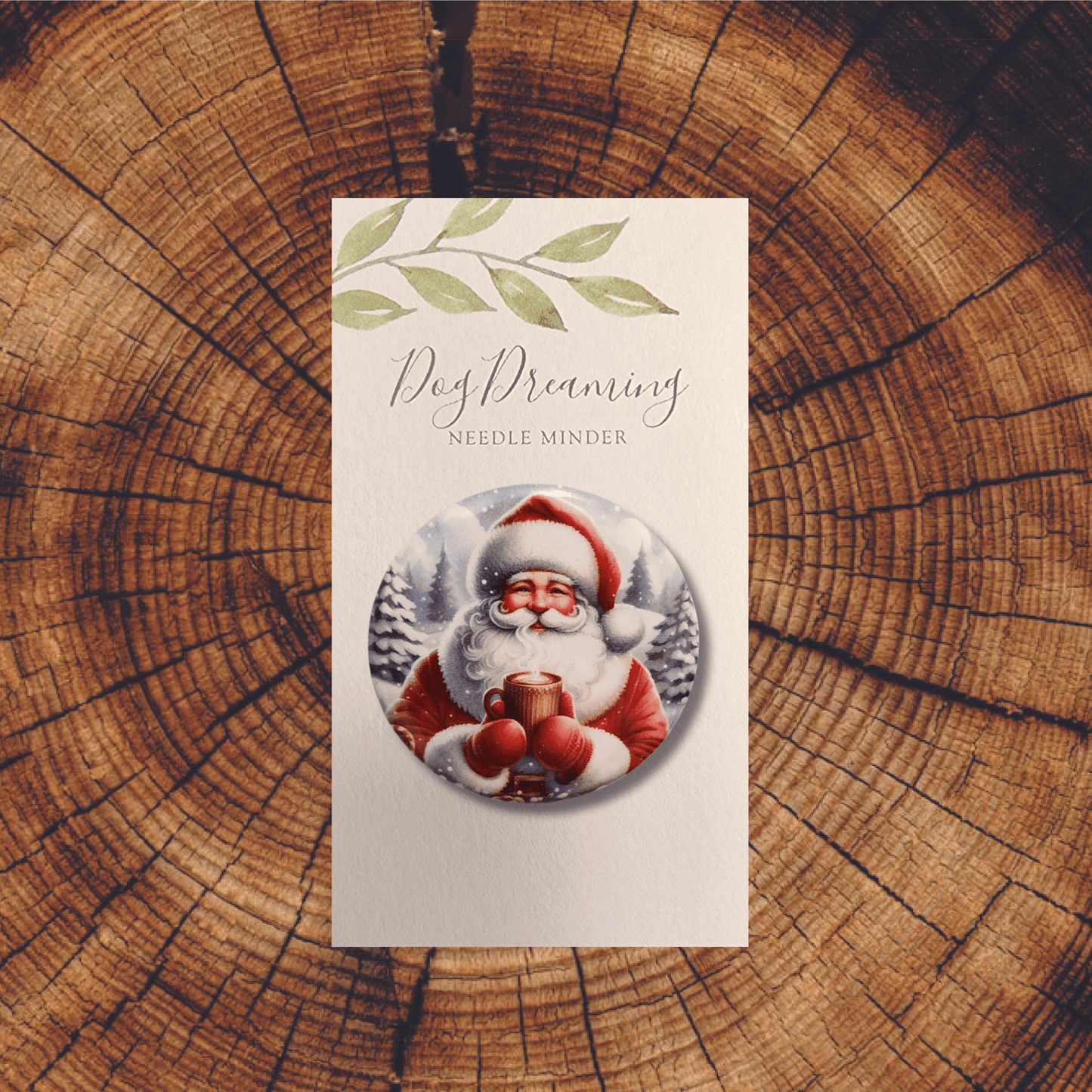 holiday magnetic santa needle minder embroidery accessory