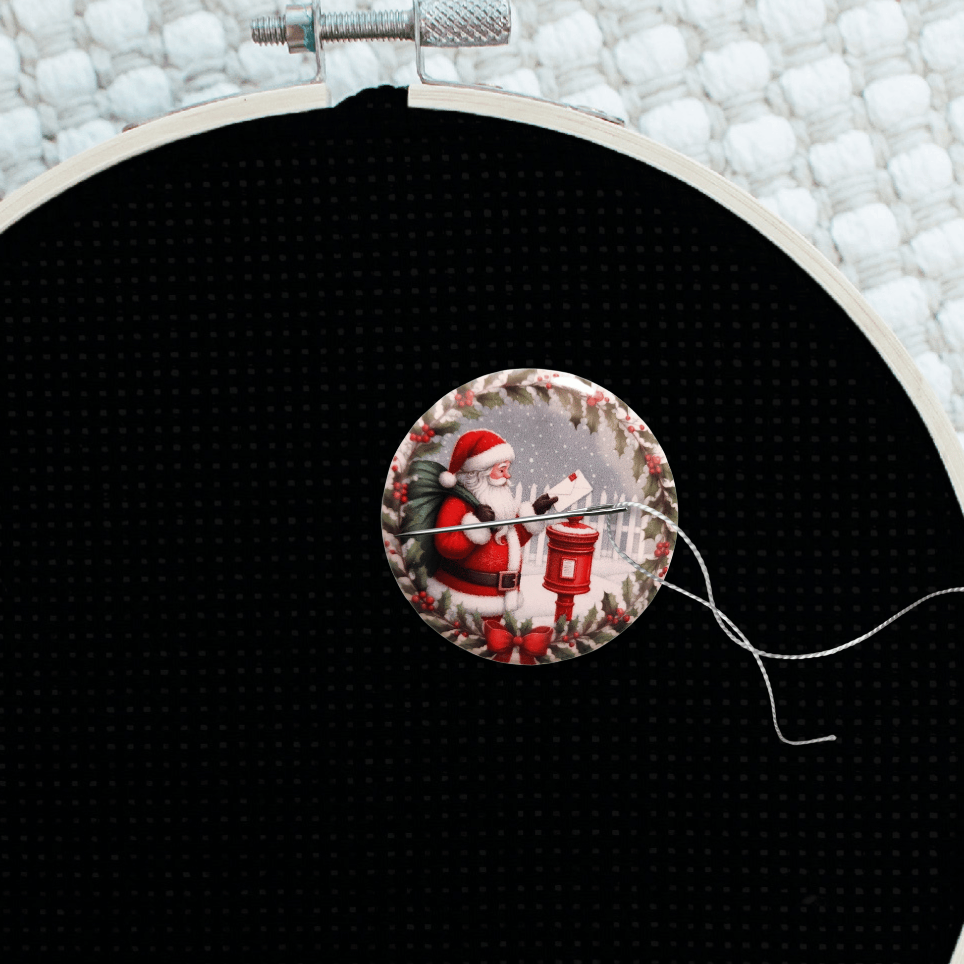 embroidery needle minder magnetic santa mailbox holder