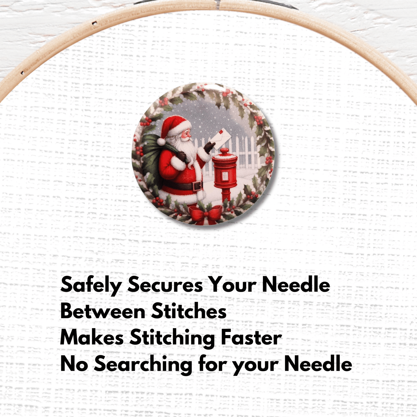 santa mailbox needle minder cross stitch accessory