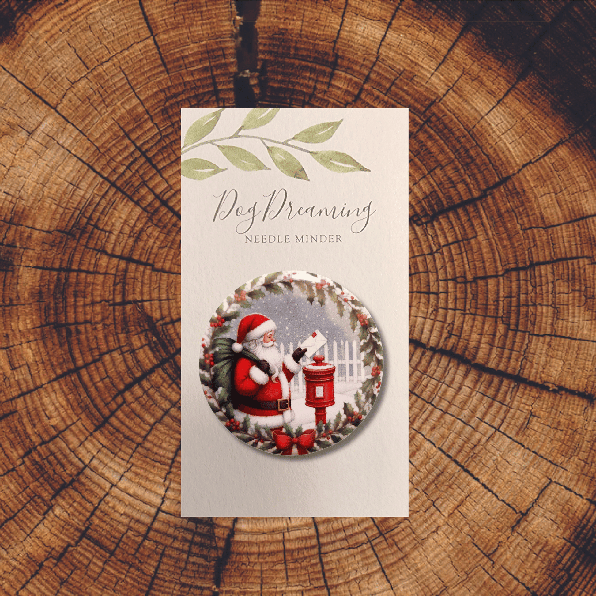 holiday magnetic santa needle minder embroidery accessory