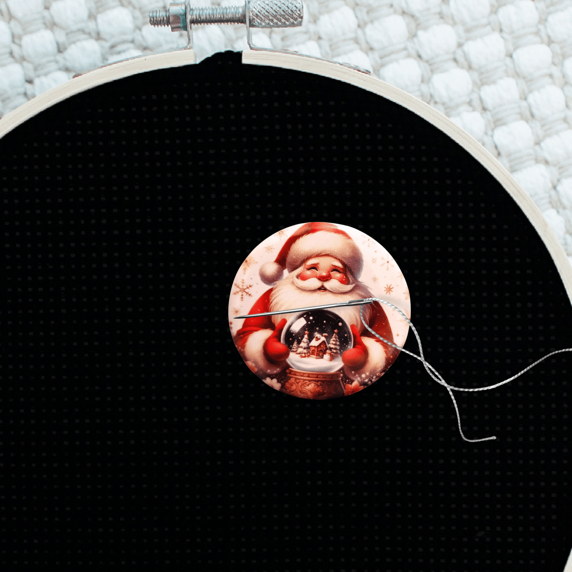 christmas santa needle holder cross stitch accessory