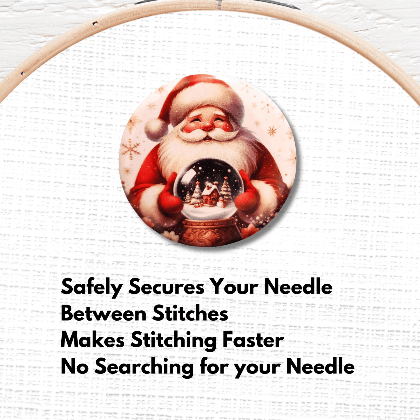 holiday magnetic santa needle minder embroidery accessory