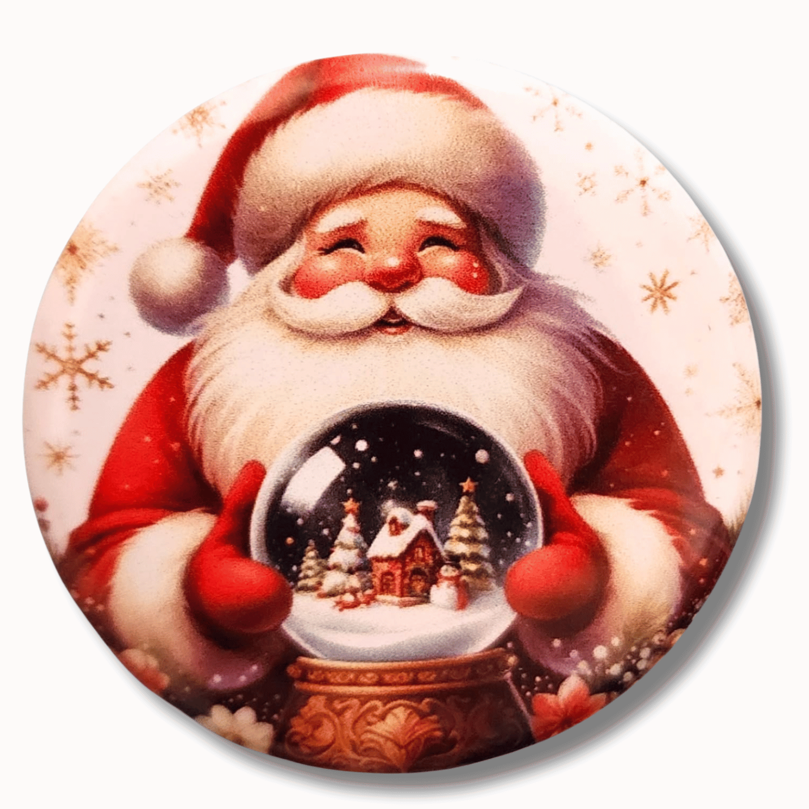 santa snow globe magnetic needle minder for cross stitch embroidery