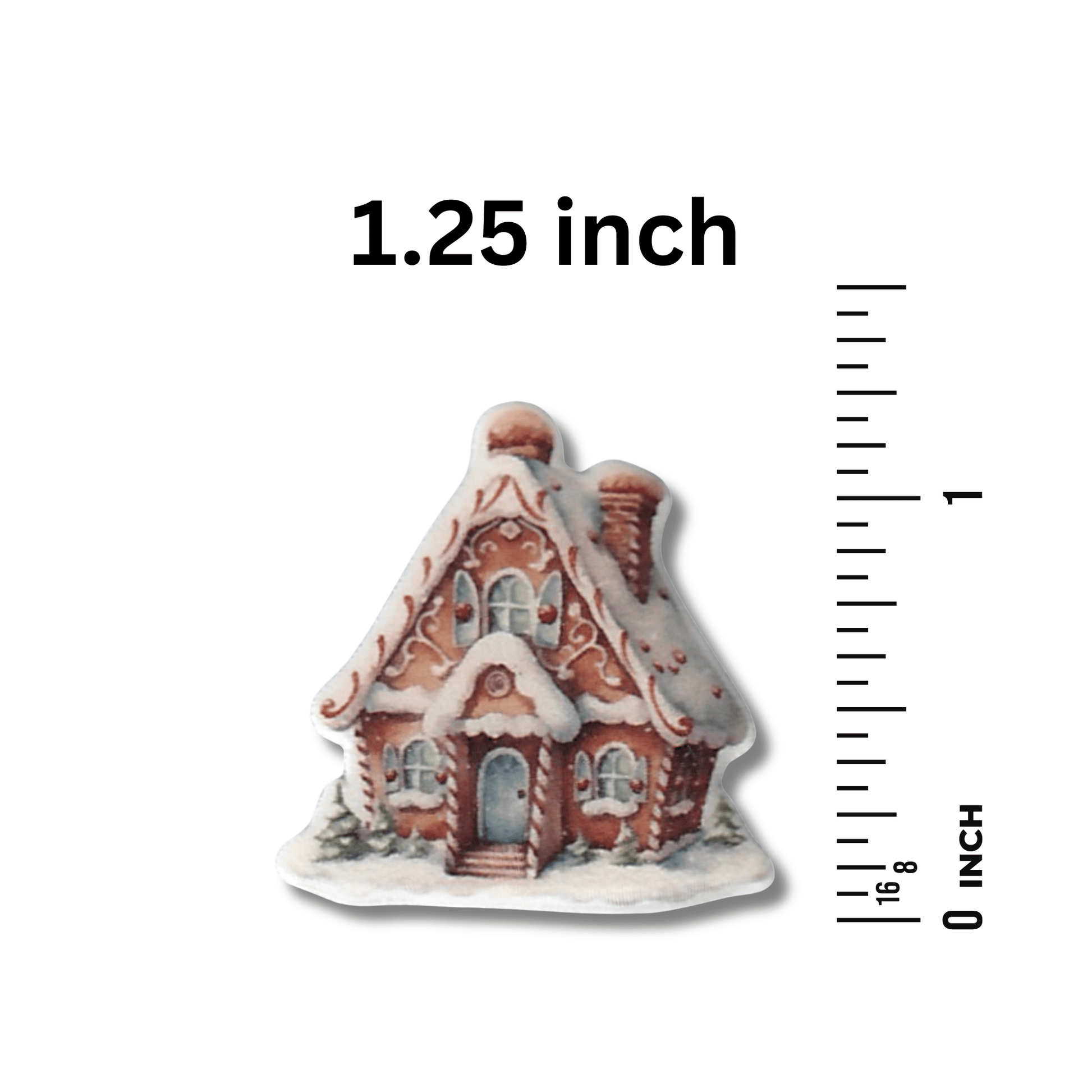 christmas gingerbread cottage embroidery needle minder magnet with snowy roof
