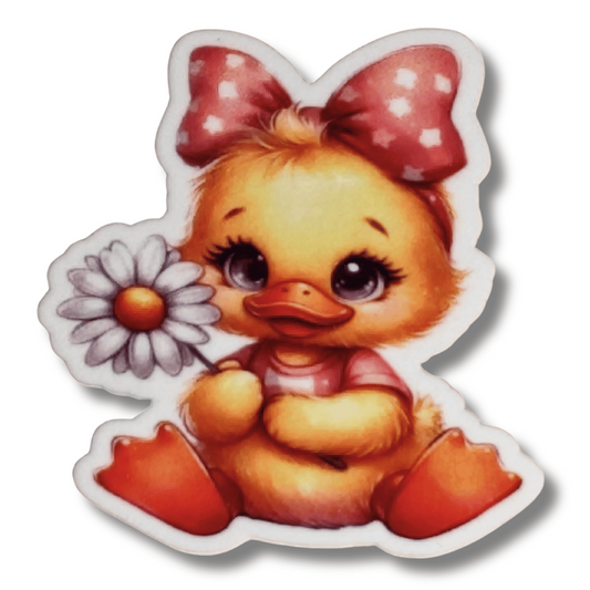Duckling Magnetic Needle Minder for Cross Stitch and Embroidery, Cute Baby Duck with Daisy Needle Holder Accessory