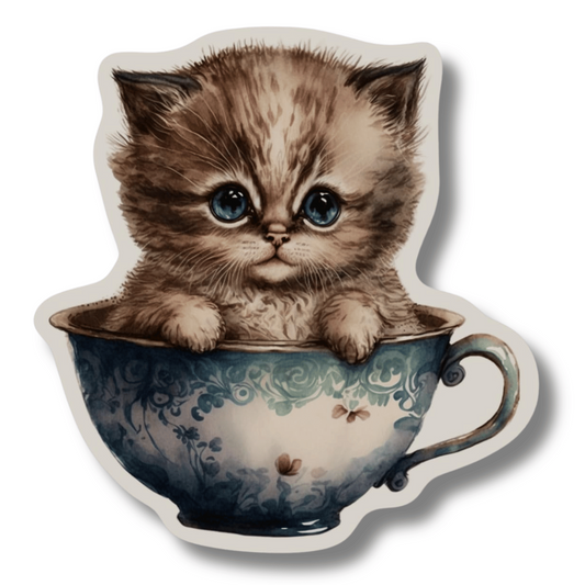 teacup kitten magnetic needle minder for cross stitch embroidery