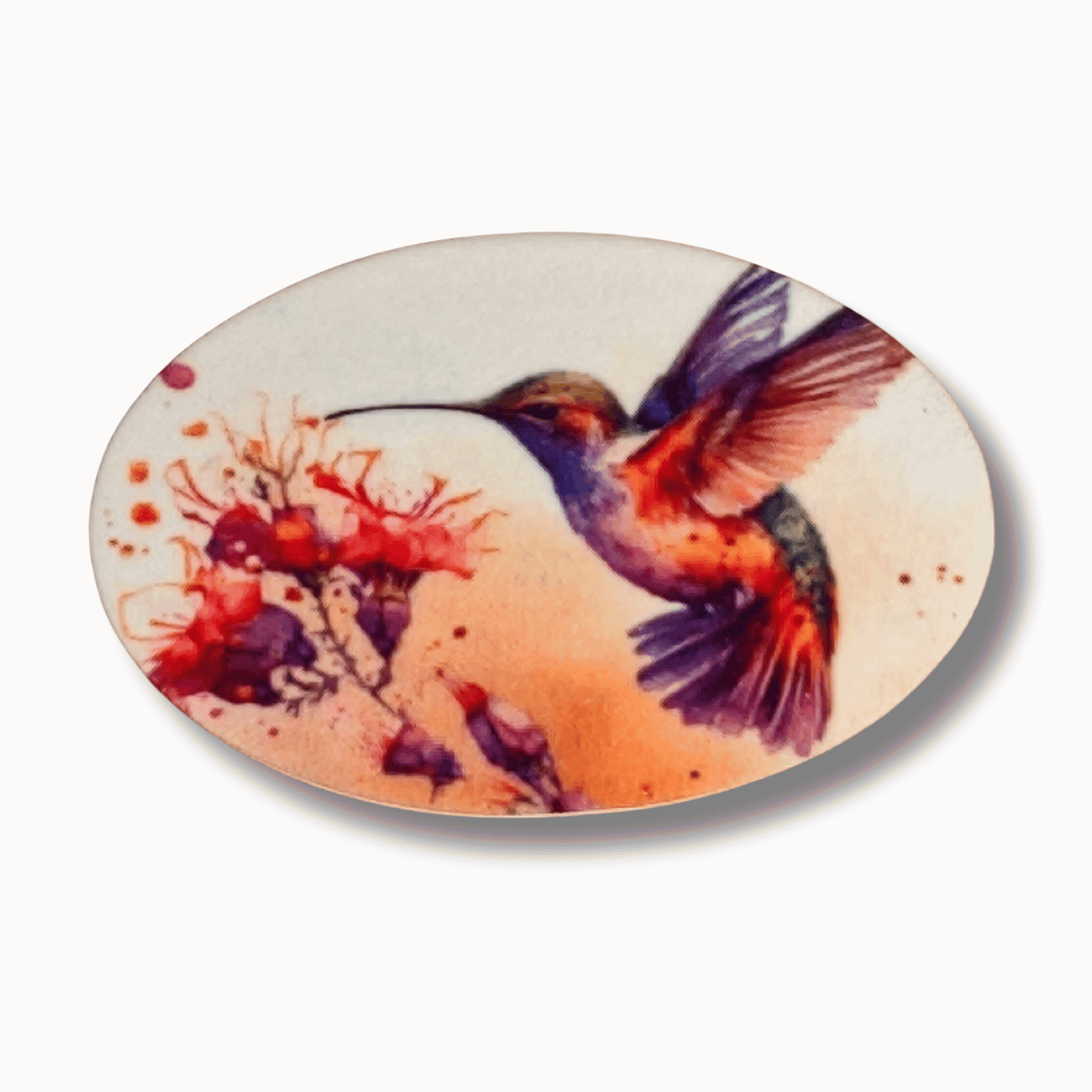 Vibrant Hummingbird Blossom Magnetic Needle Minder for cross stitch, embroidery, sewing, quilting, and needlepoint