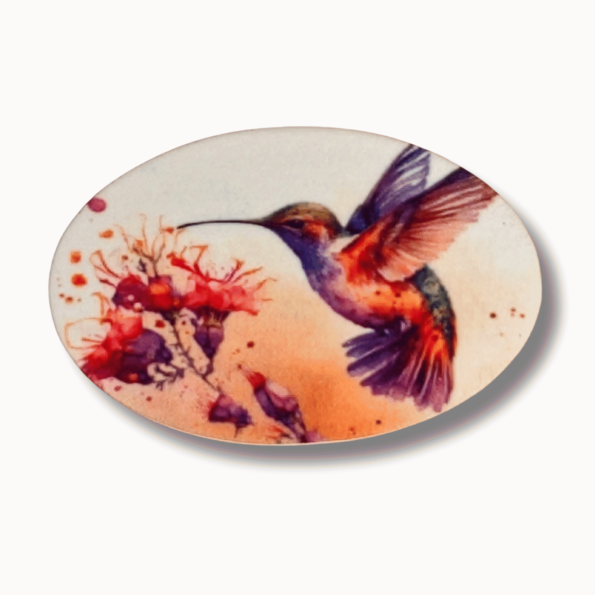 Vibrant Hummingbird Blossom Magnetic Needle Minder for cross stitch, embroidery, sewing, quilting, and needlepoint