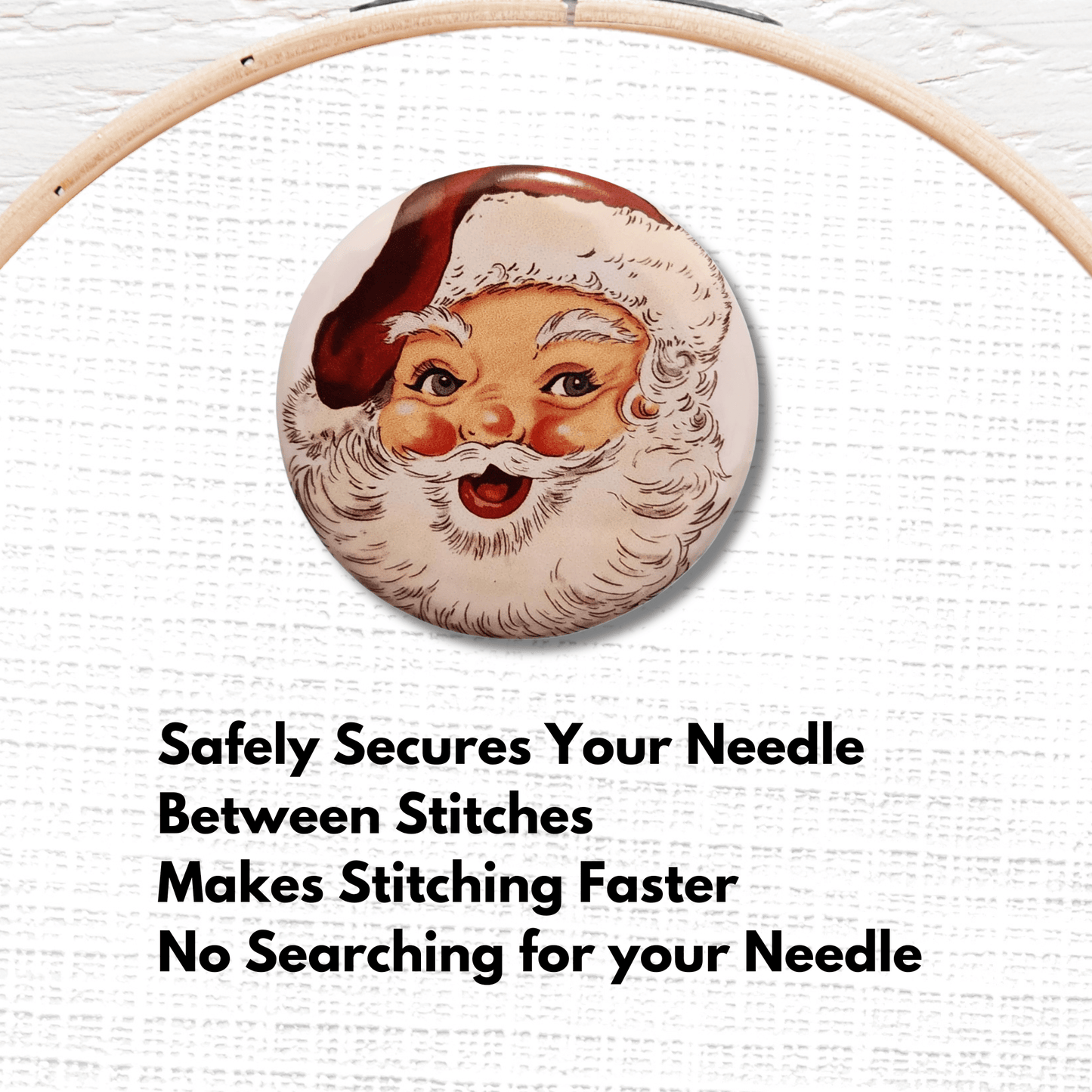vintage santa needle minder cross stitch accessory