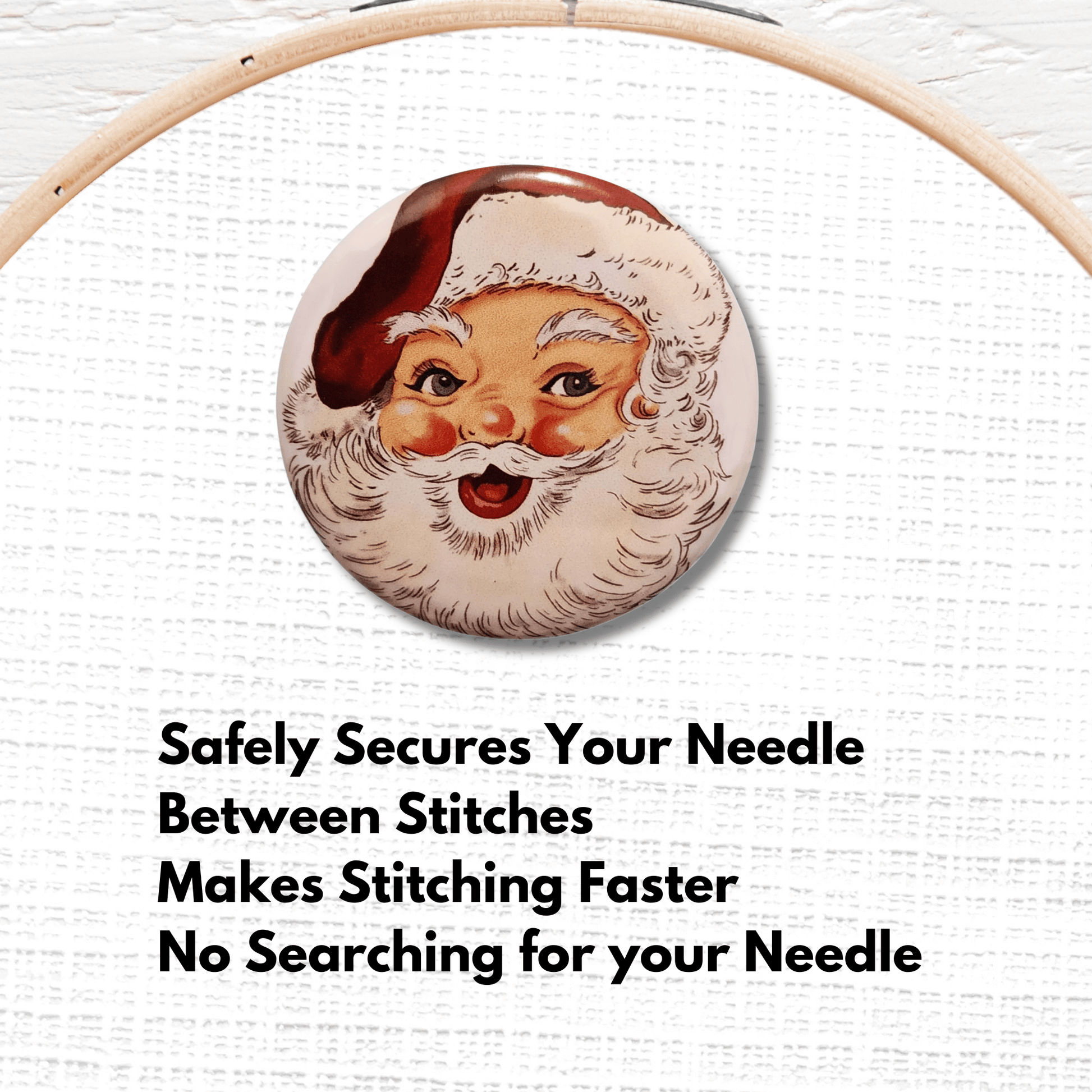 vintage santa needle minder cross stitch accessory