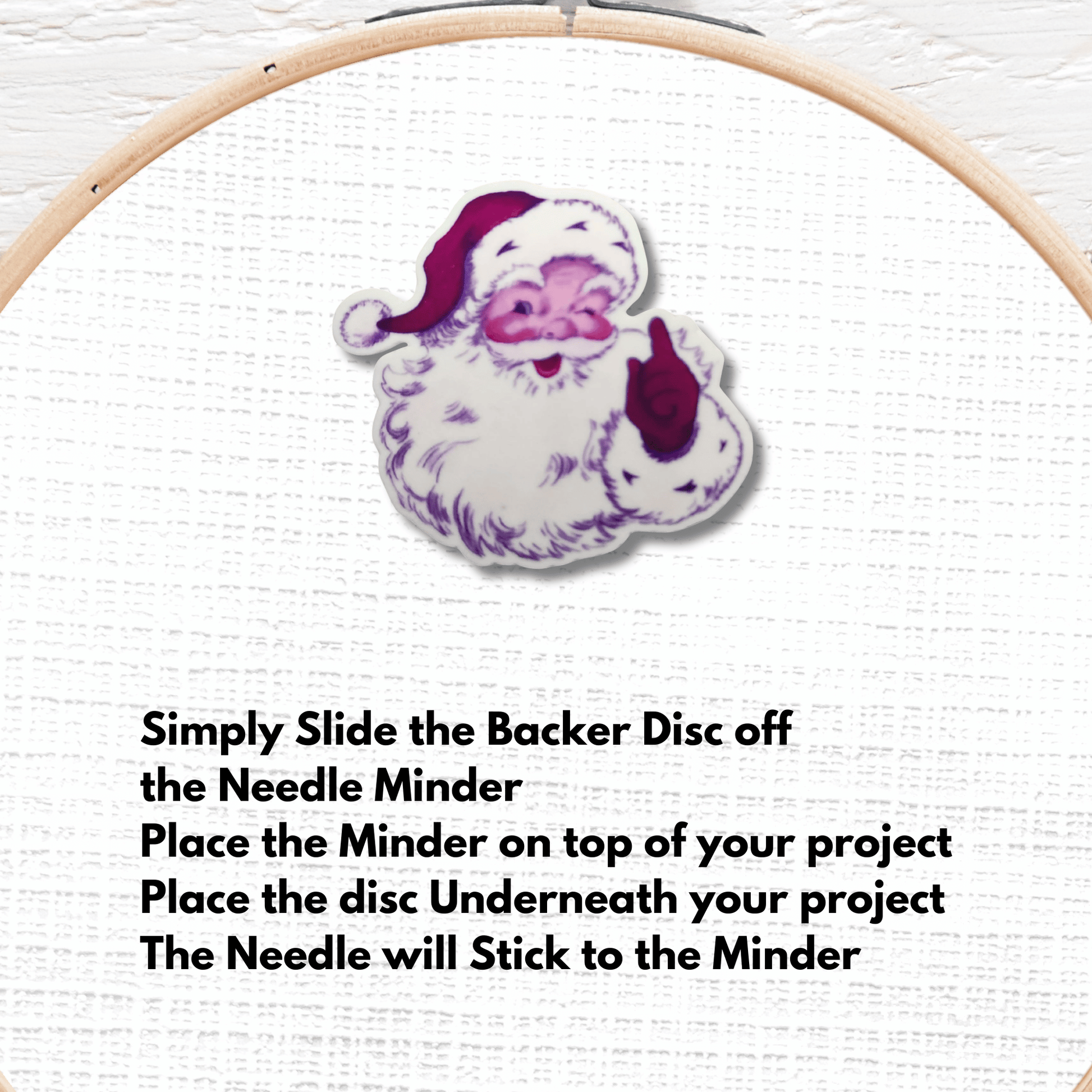 christmas santa needle minder magnet vintage santa cross stitch needle minder embroidery accessory