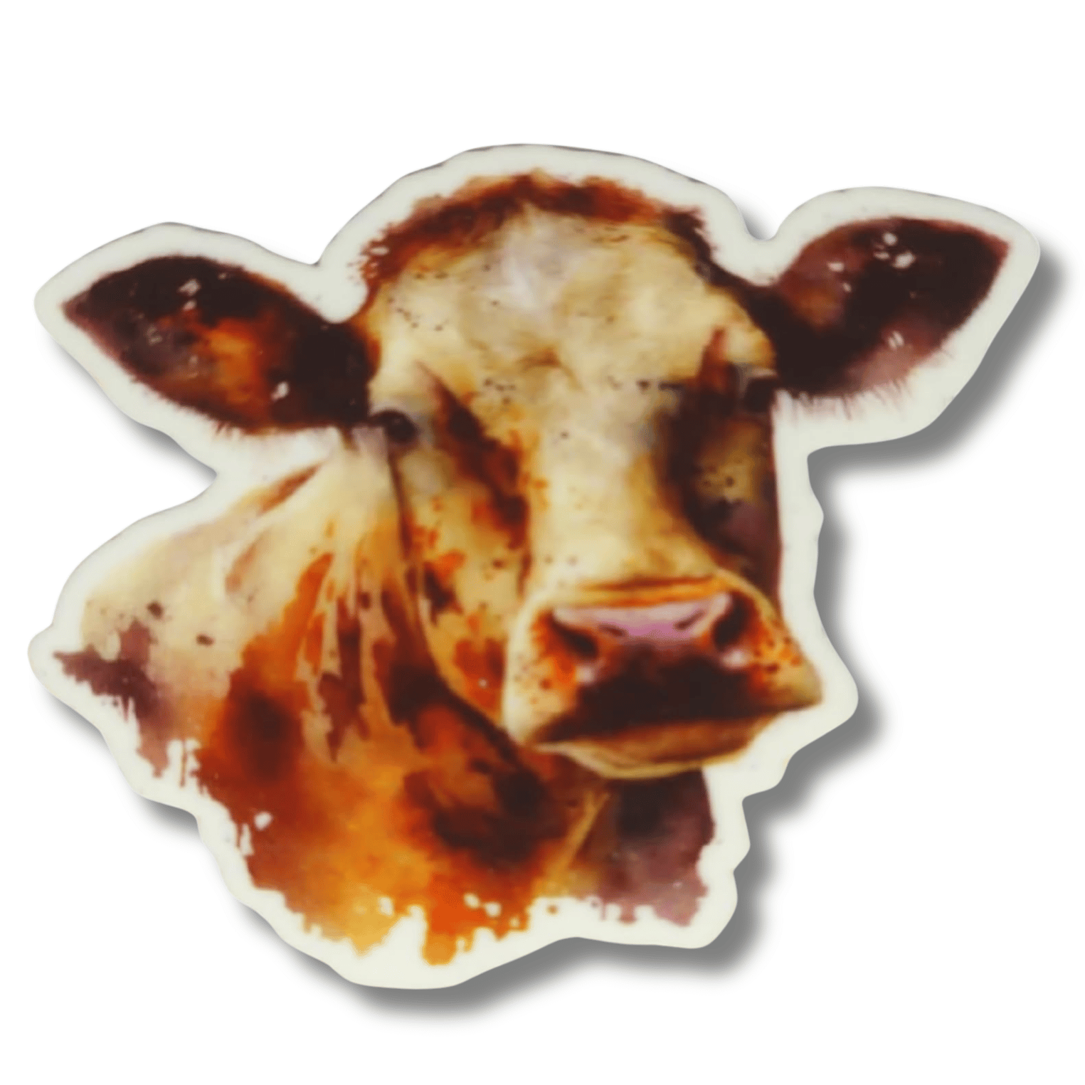 watercolor cow portrait magnetic needle minder farm animal cross stitch embroidery needle minder magnet