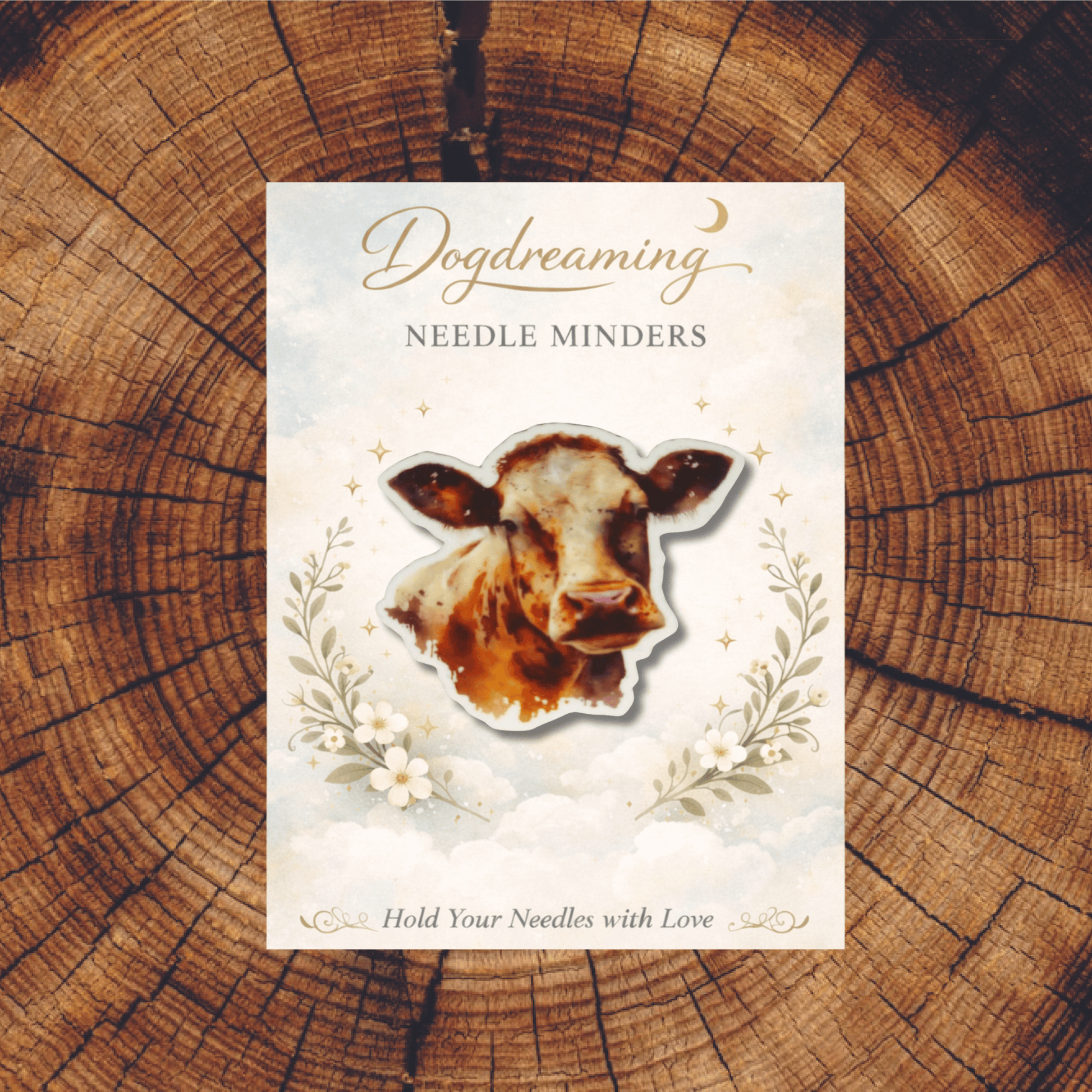 cow lover magnetic needle minder watercolor animal stitching accessory