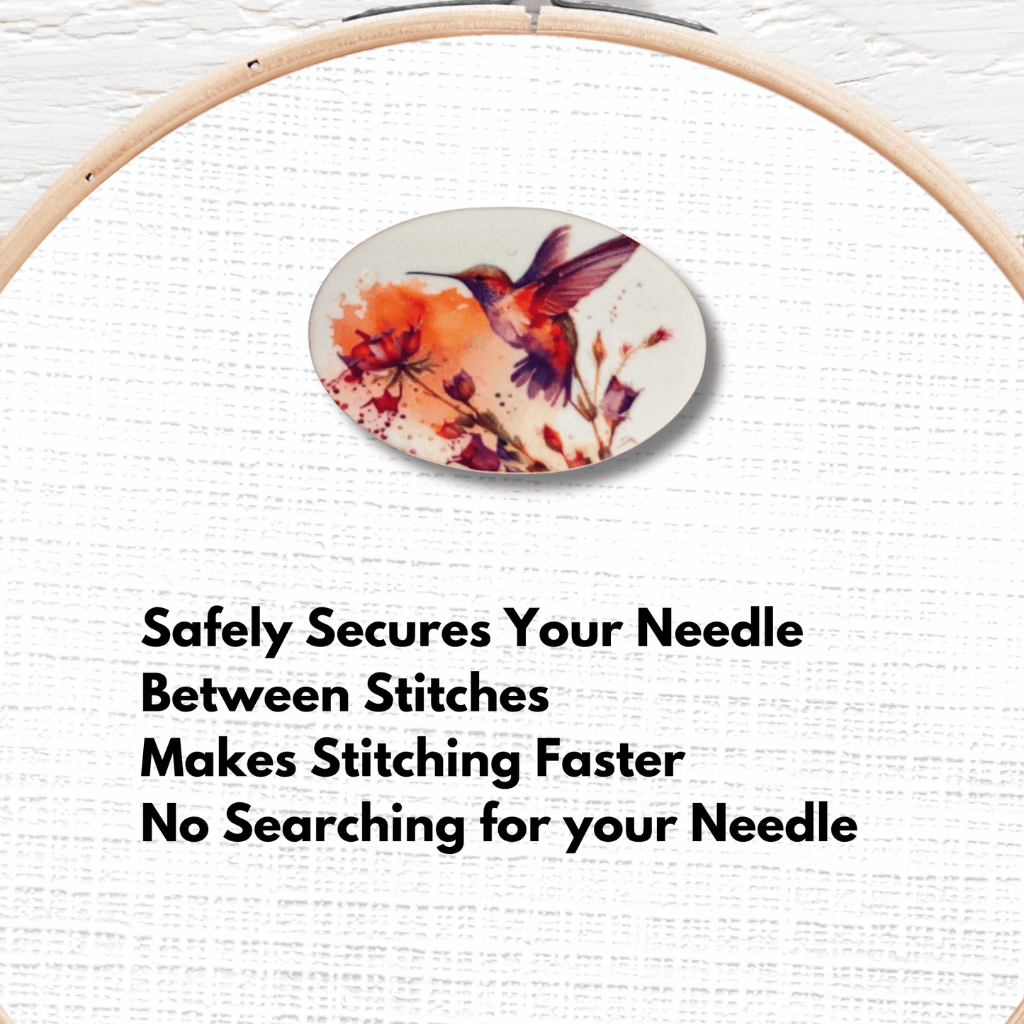 Watercolor Hummingbird Floral Magnetic Needle Minder magnetic needle minder for cross stitch and embroidery