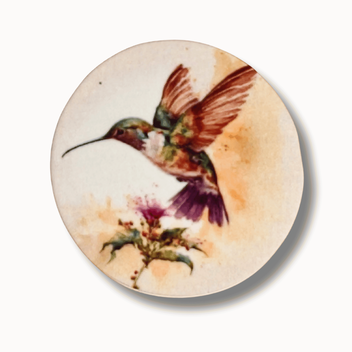 Watercolor Hummingbird Flower Magnetic Needle Minder for cross stitch, embroidery, sewing, quilting, and needlepoint