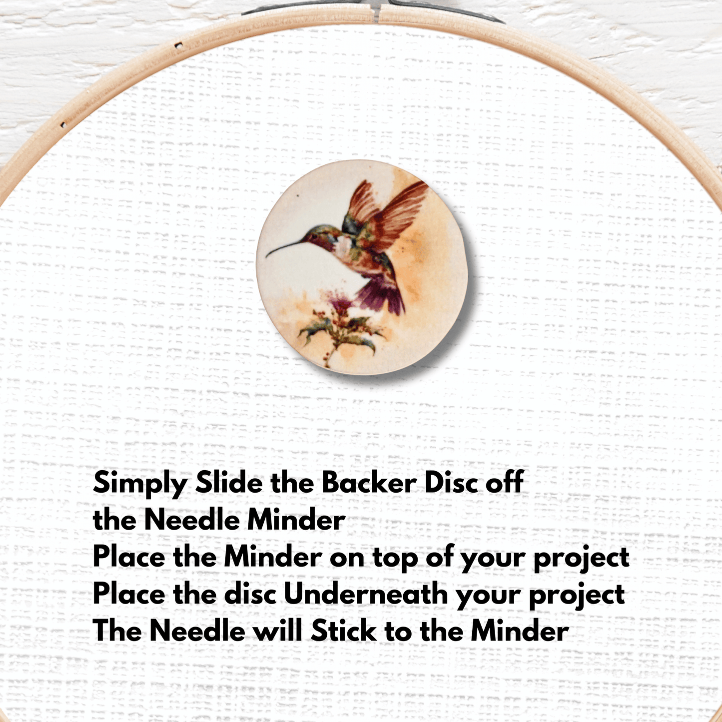 Cute hummingbird flower needle minder magnet for sewing and quilting