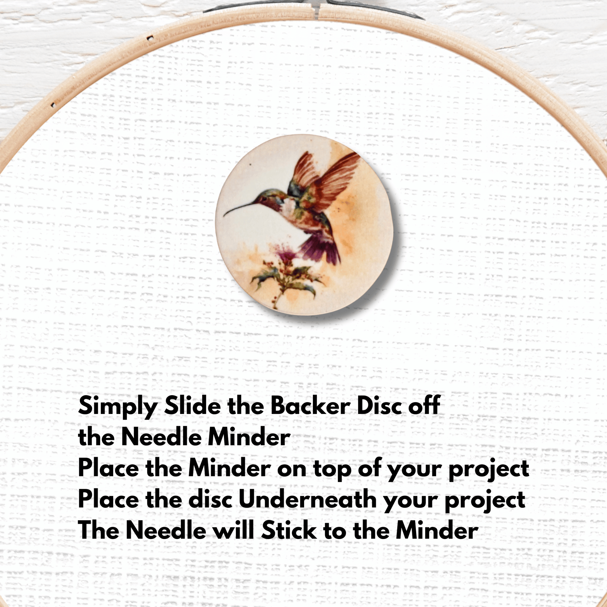 Cute hummingbird flower needle minder magnet for sewing and quilting
