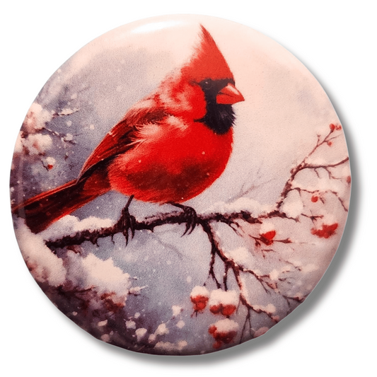 winter cardinal magnetic needle minder cross stitch embroidery bird accessory