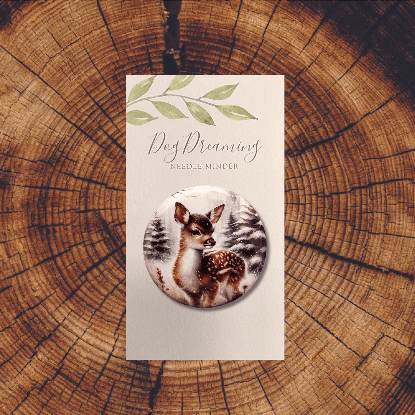 woodland deer magnetic needle minder sewing embroidery accessory