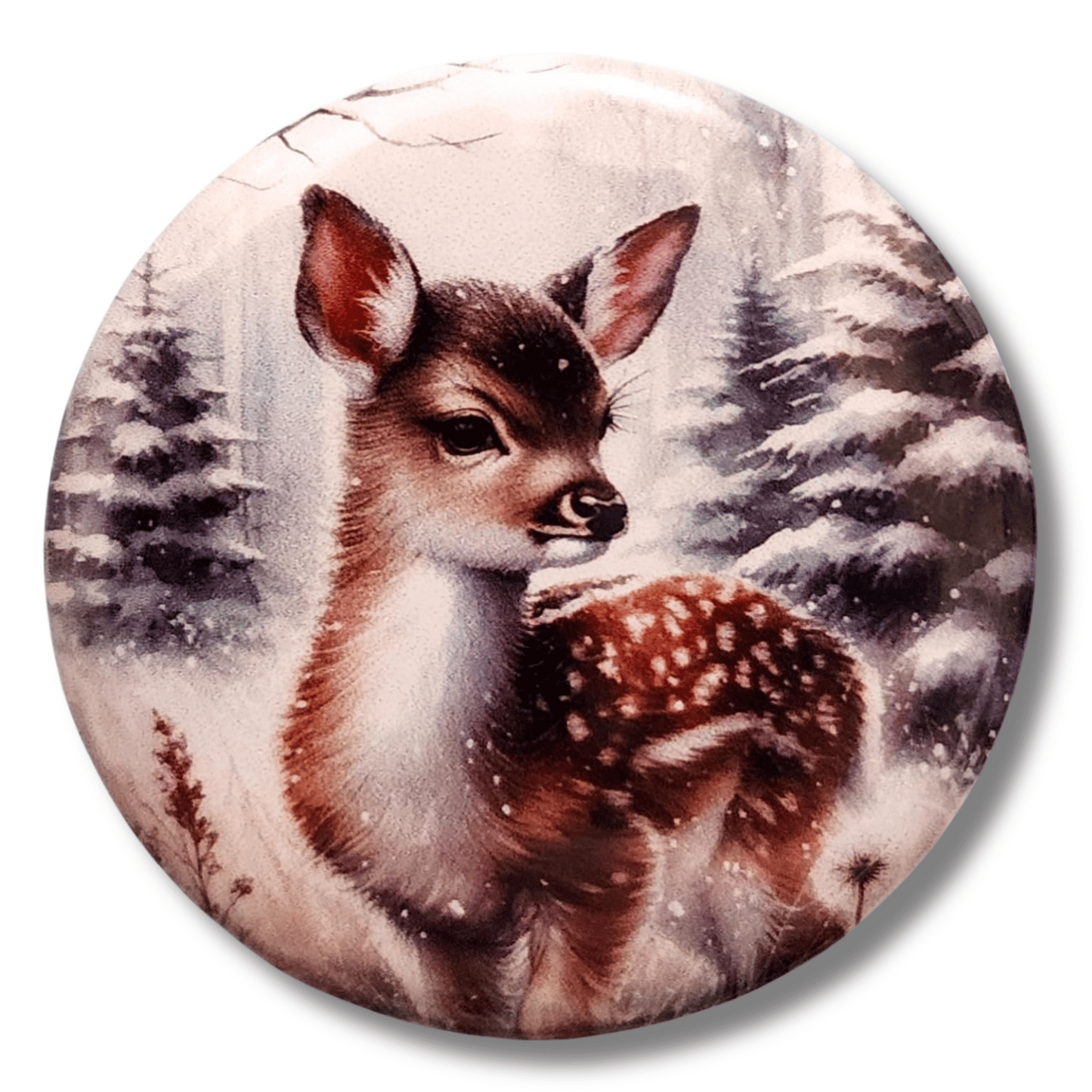 winter deer fawn magnetic needle minder cross stitch embroidery woodland animal accessory