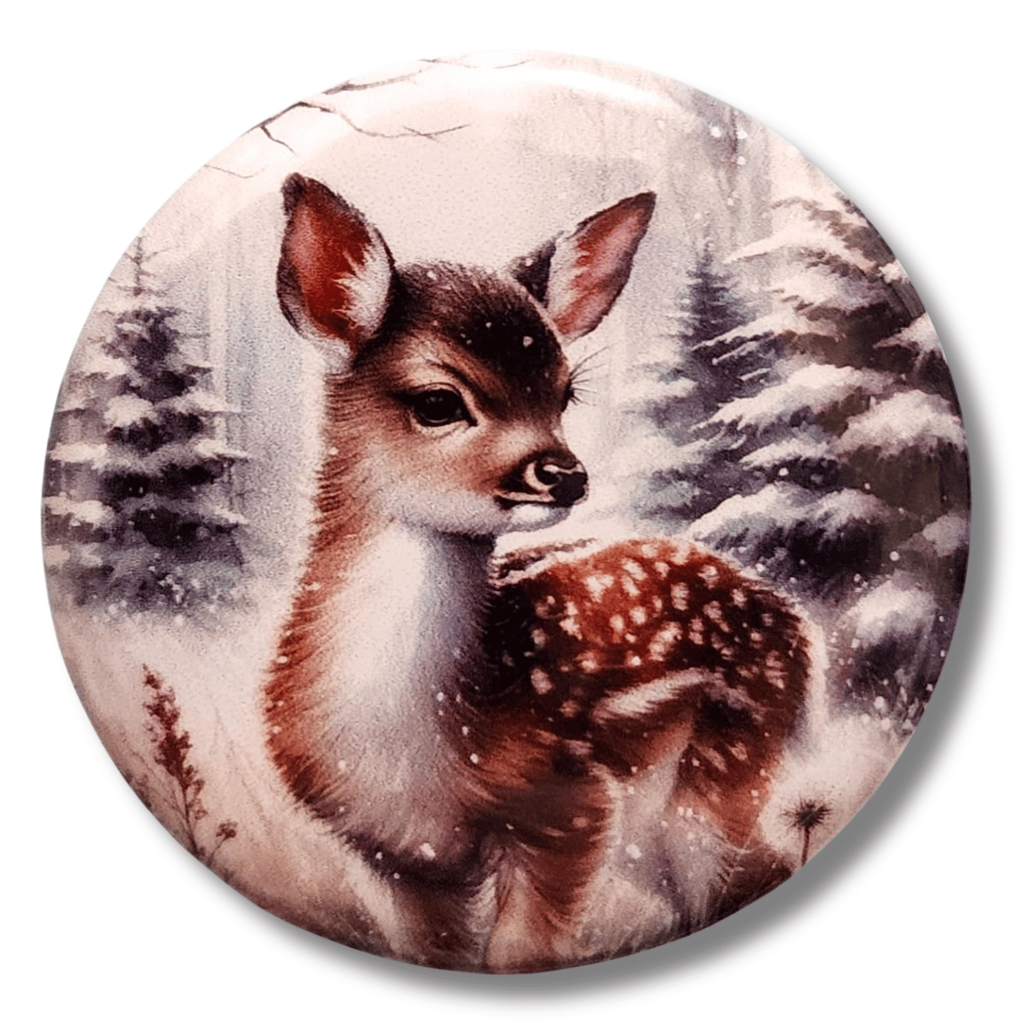 winter deer fawn magnetic needle minder cross stitch embroidery woodland animal accessory
