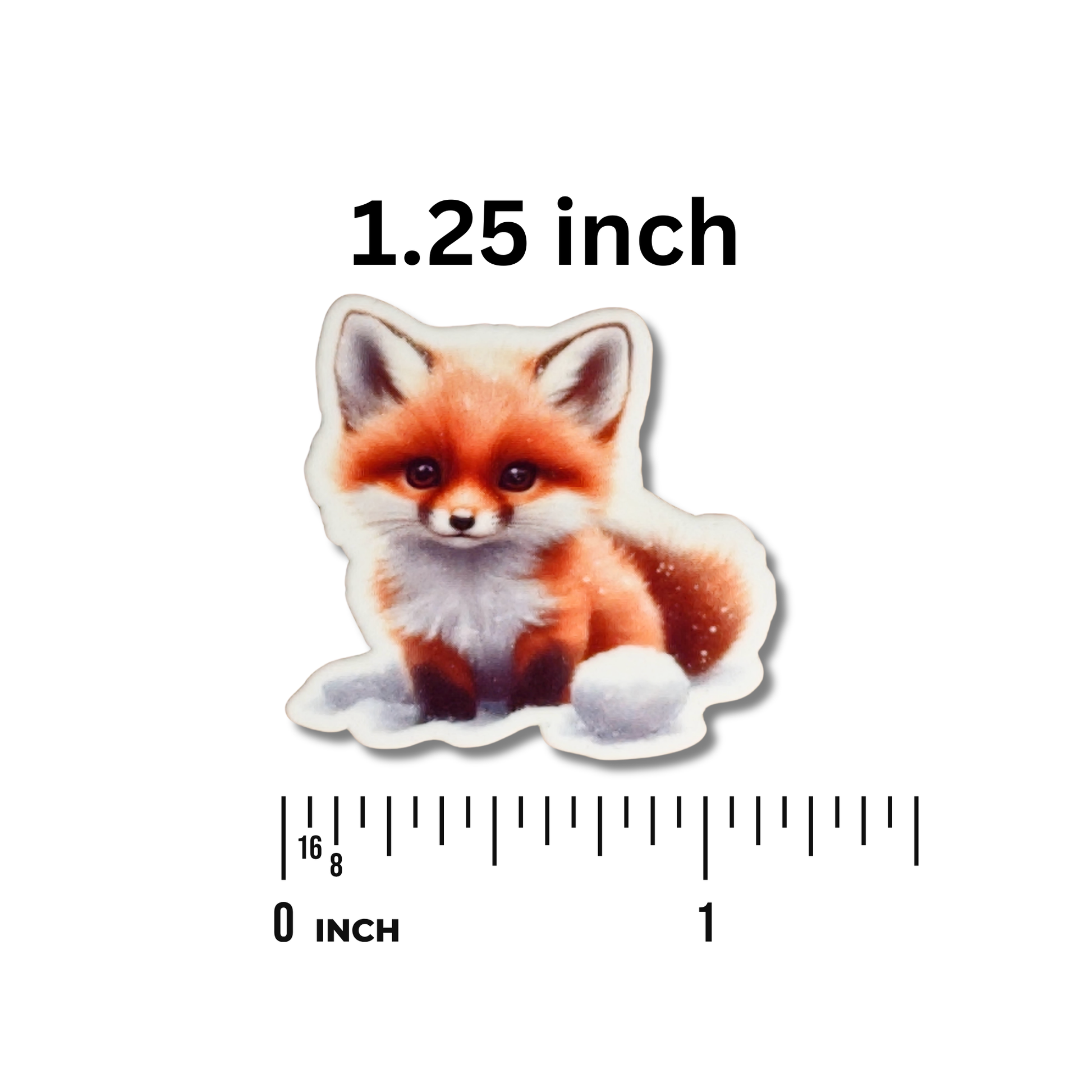 Decorative winter fox cross stitch needle minder magnet